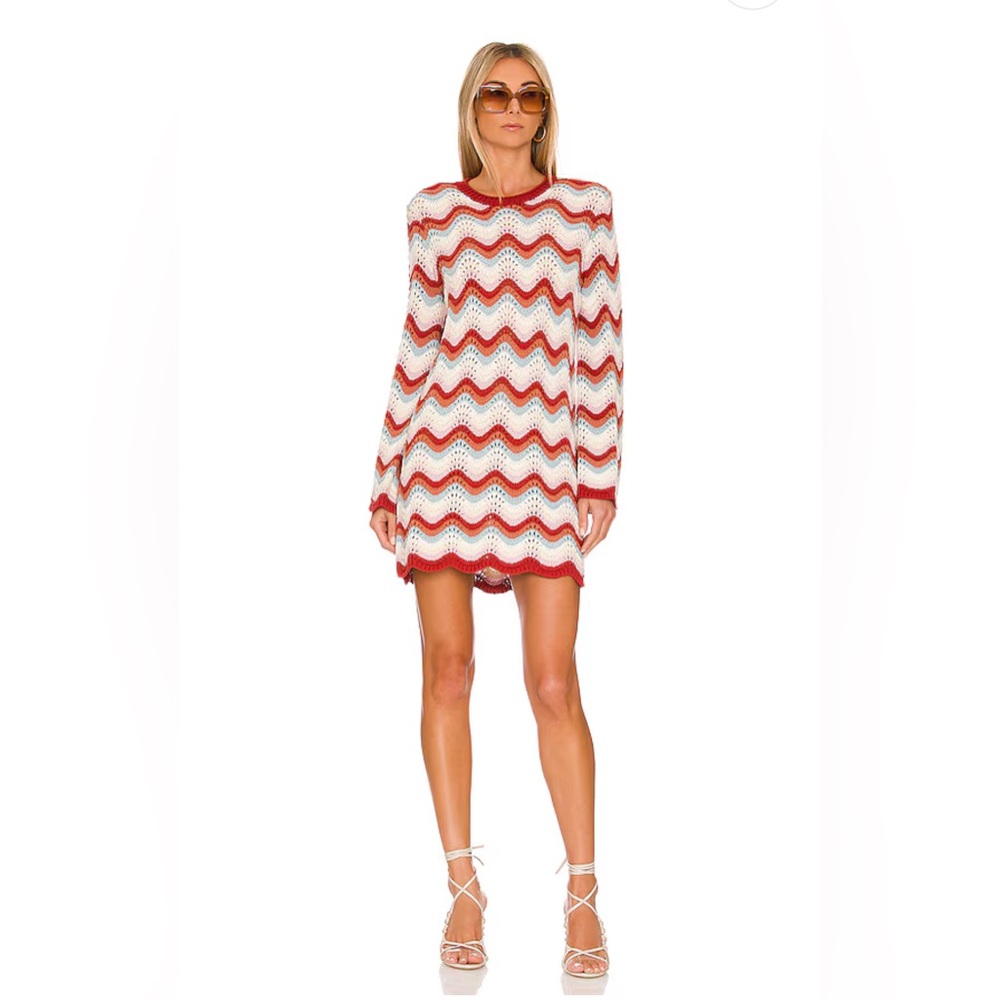 27 Miles Reno Mini Crochet Dress in Multicolor XS